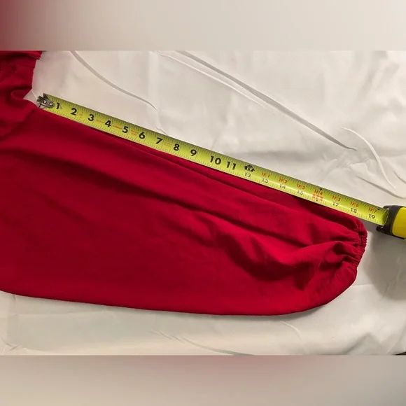 Long Sleeve Mini Dress Ties in Back Size M Red - Picture 11 of 15